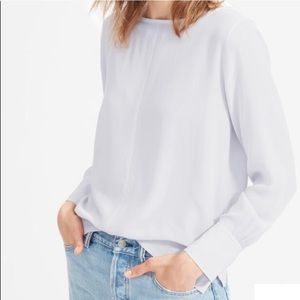 Everlane Lavender Silk Boatneck Blouse